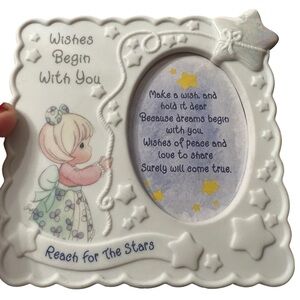 Precious Moments Reach For The Stars Porcelain Picture Frame NWOT